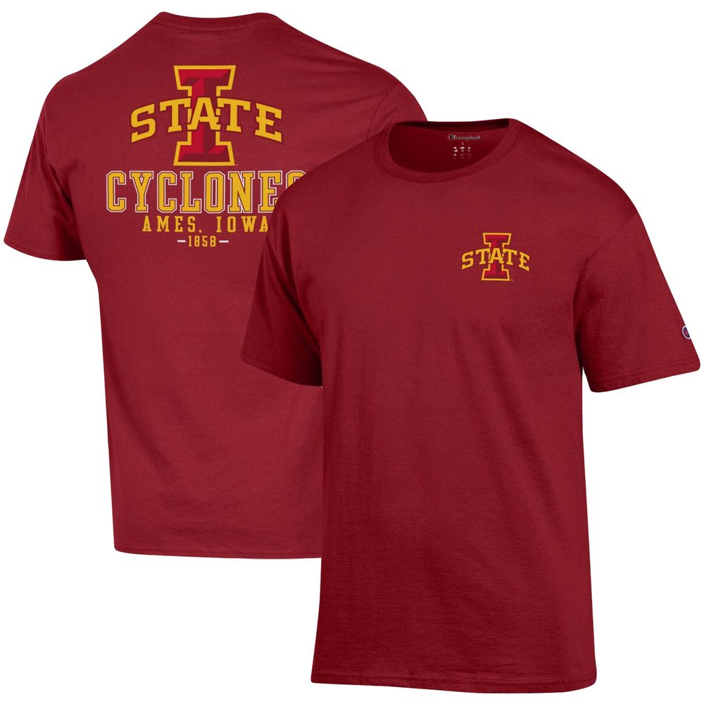 Men's Champion Cardinal Iowa State Cyclones Stack 2-Hit T-Shirt