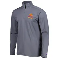 Men's Champion Gray Iowa State Cyclones Textured Quarter-Zip Jacket