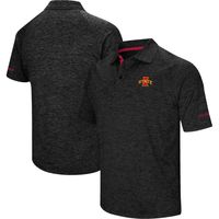 Men's Colosseum Black Iowa State Cyclones Down Swing Polo