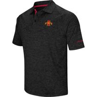 Men's Colosseum Black Iowa State Cyclones Down Swing Polo