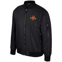 Blouson aviateur entièrement zippé Colosseum noir Iowa State Cyclones pour hommes