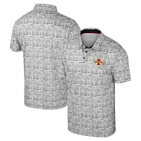 Men's Colosseum Black Iowa State Cyclones It's Time! Allover Print Polo