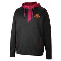 Men's Colosseum Black Iowa State Cyclones Luge 3.0 Quarter-Zip Hoodie