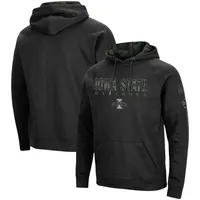 Men's Colosseum Black Iowa State Cyclones OHT Military Appreciation Raglan Pullover Hoodie