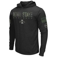 Men's Colosseum Black Iowa State Cyclones OHT Military Appreciation Team Hoodie Long Sleeve T-Shirt