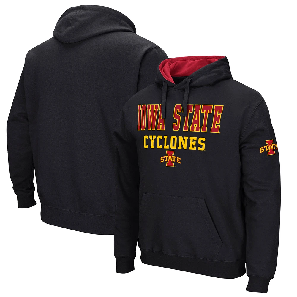 Men's Colosseum Black Iowa State Cyclones Sunrise Pullover Hoodie