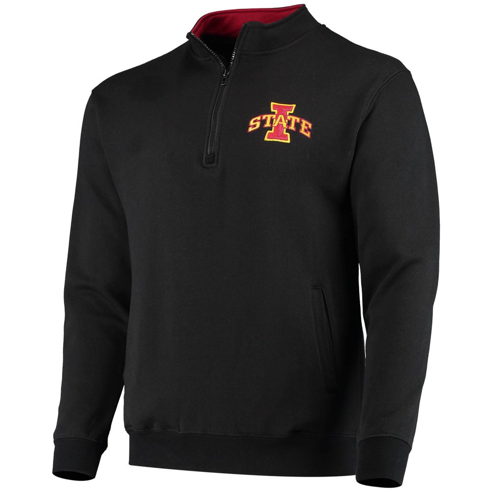 Men's Colosseum Black Iowa State Cyclones Tortugas Logo Quarter-Zip Jacket