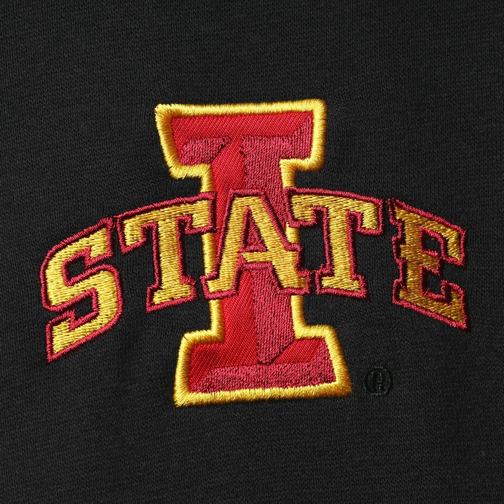 Men's Colosseum Black Iowa State Cyclones Tortugas Logo Quarter-Zip Jacket