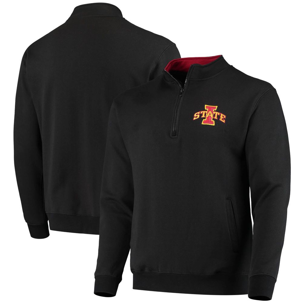 Men's Colosseum Black Iowa State Cyclones Tortugas Logo Quarter-Zip Jacket