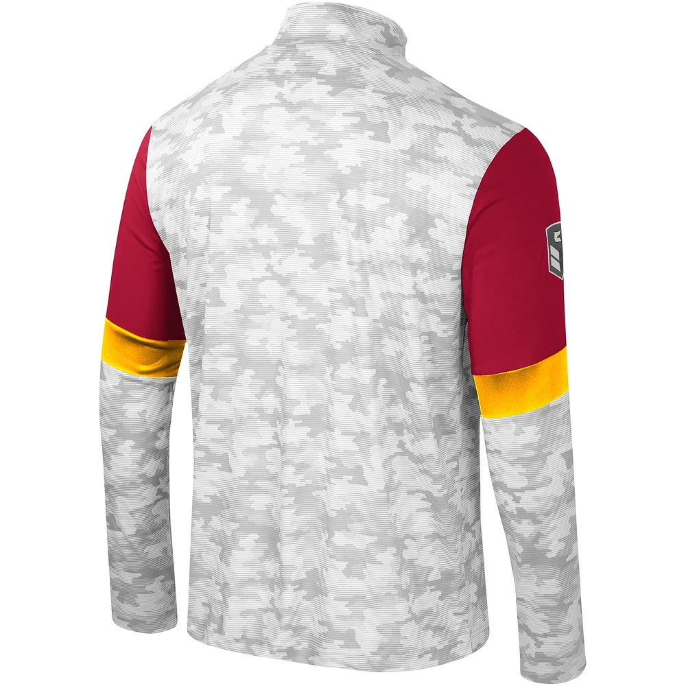 coupe-vent Colosseum Camo Iowa State Cyclones OHT pour hommes, appréciation militaire Tomahawk, à quart de zip