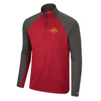 Men's Colosseum Cardinal/Charcoal Iowa State Cyclones Two Yutes Raglan Quarter-Zip Windshirt