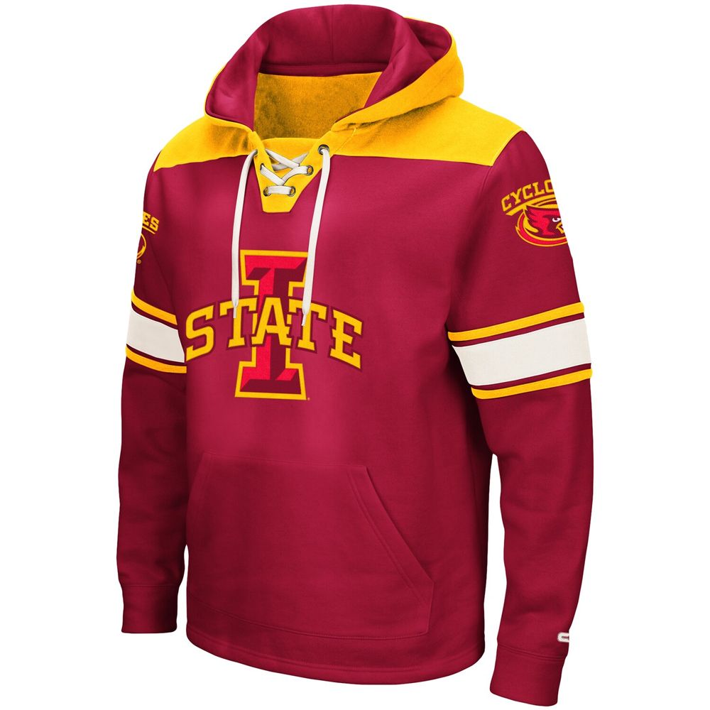 Men's Colosseum Cardinal Iowa State Cyclones 2.0 Lace-Up Pullover Hoodie