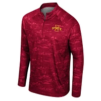 Men's Colosseum Cardinal Iowa State Cyclones Carson Raglan Quarter-Zip Jacket