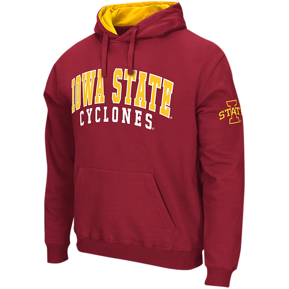 Men's Colosseum Cardinal Iowa State Cyclones Double Arch Pullover Hoodie