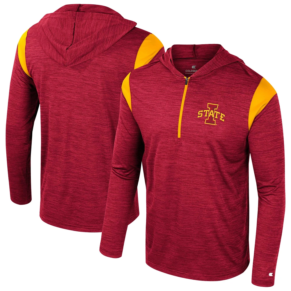 Coupe-vent à demi-zip Dozer pour homme Colosseum Cardinal Iowa State Cyclones