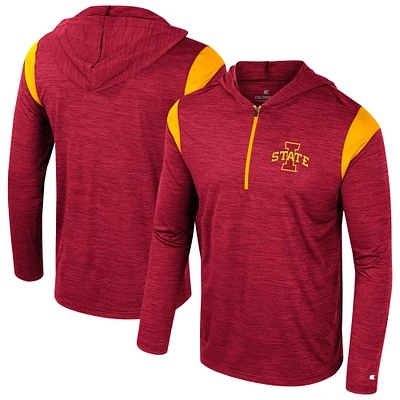 Coupe-vent à demi-zip Dozer pour homme Colosseum Cardinal Iowa State Cyclones