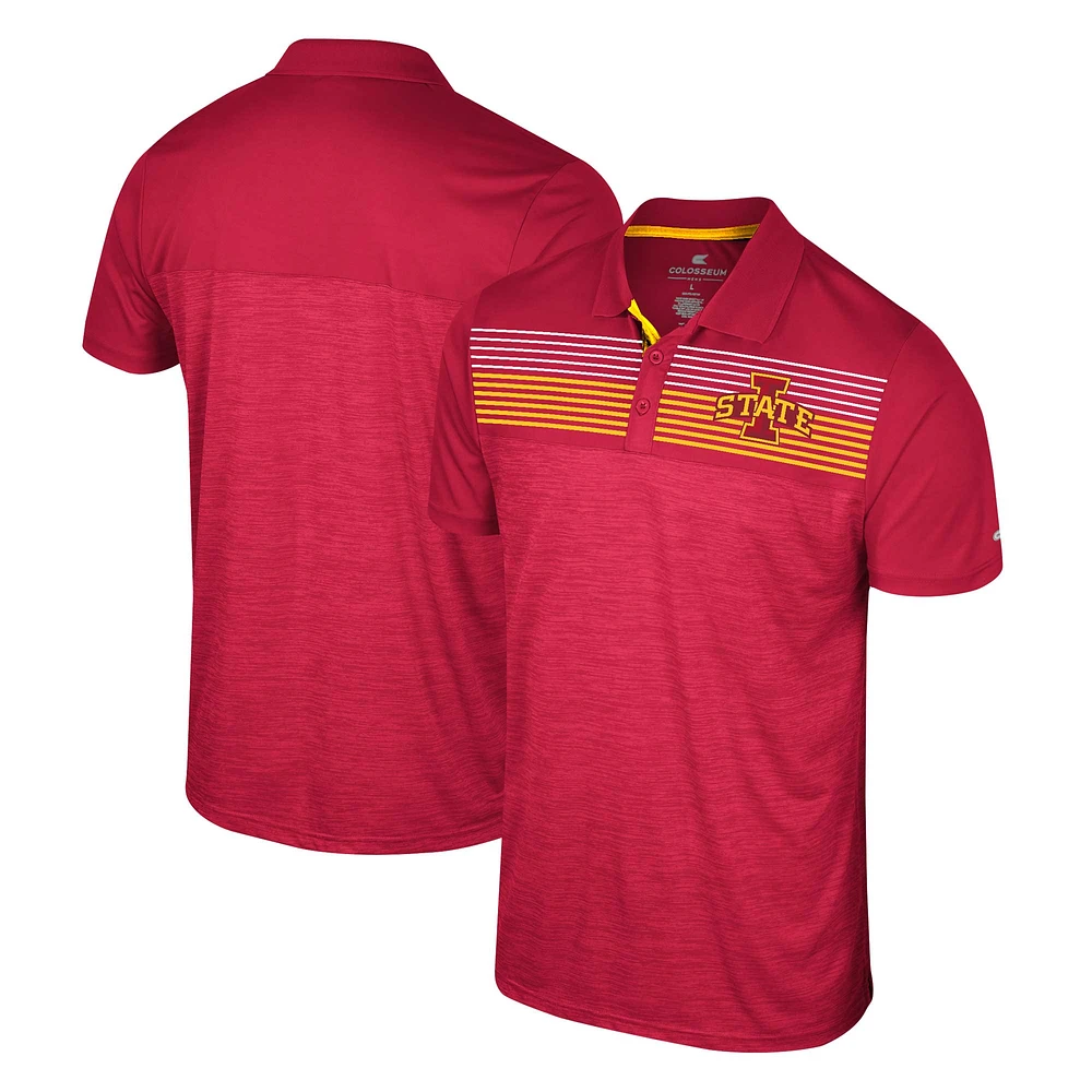 Men's Colosseum Cardinal Iowa State Cyclones Langmore Polo