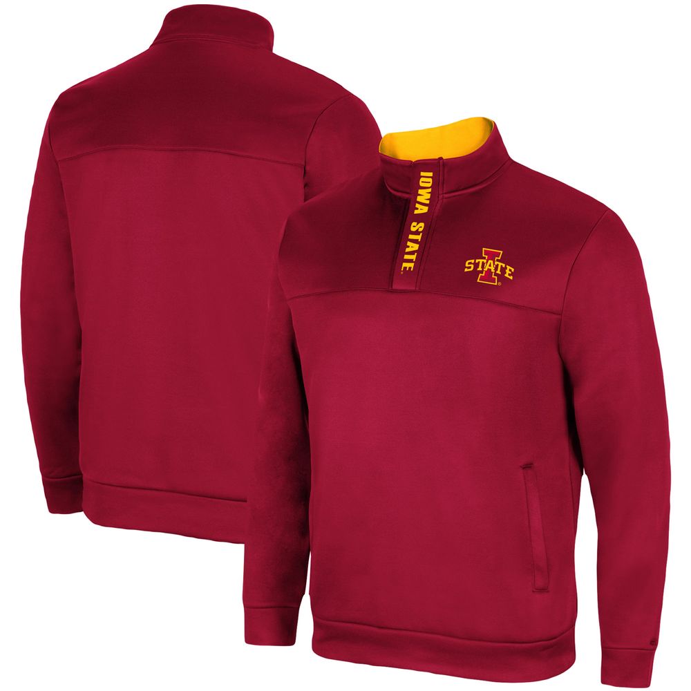 Men's Colosseum Cardinal Iowa State Cyclones No Tomorrow Quarter-Zip Jacket