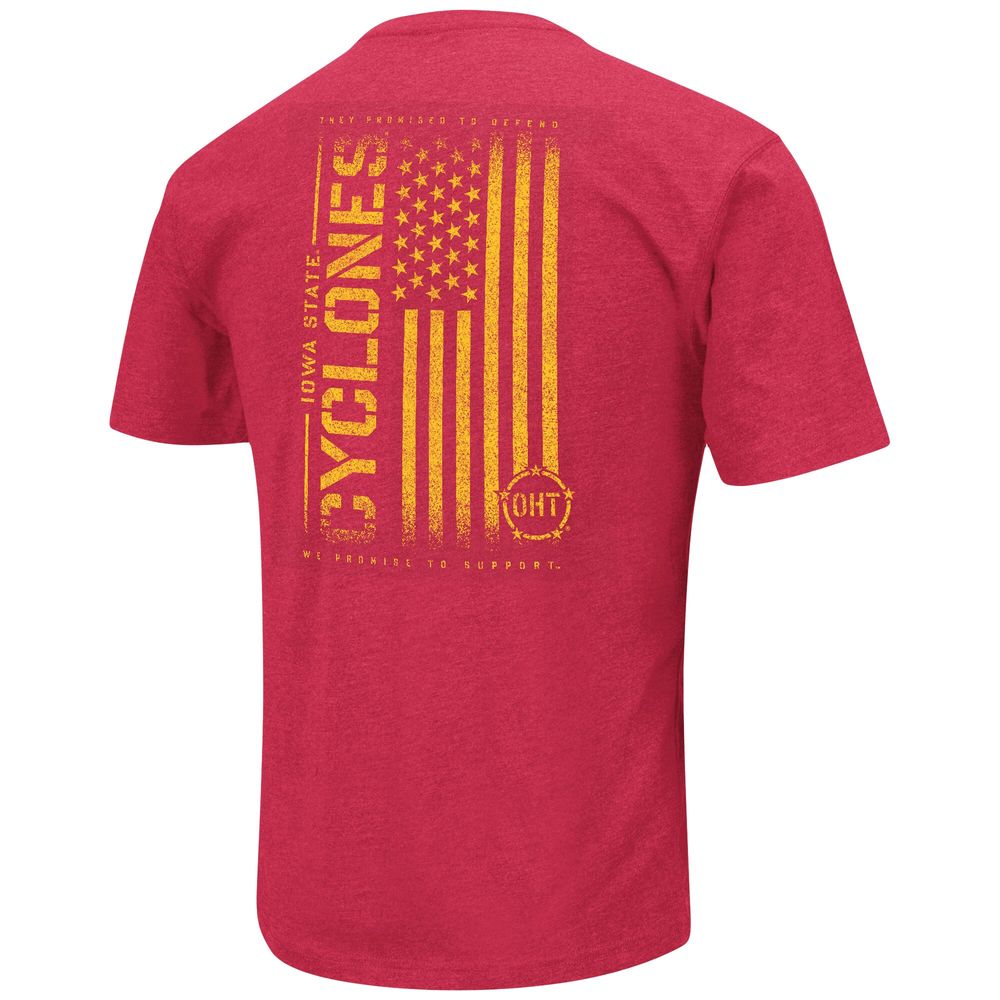 Men's Colosseum Cardinal Iowa State Cyclones OHT Military Appreciation Flag 2.0 T-Shirt