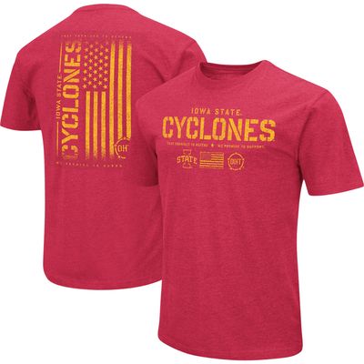 Men's Colosseum Cardinal Iowa State Cyclones OHT Military Appreciation Flag 2.0 T-Shirt