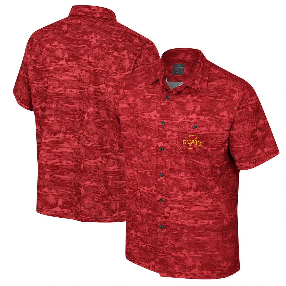 Chemise boutonnée Colosseum Cardinal Iowa State Cyclones Ozark pour hommes