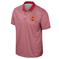 Men's Colosseum Cardinal Iowa State Cyclones Striped Polo