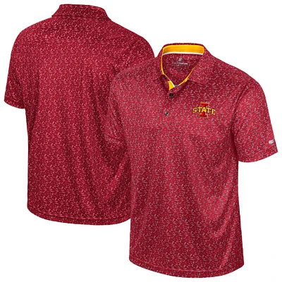 Men's Colosseum Cardinal Iowa State Cyclones Sublimated Golf Polo