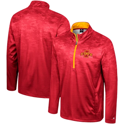 Men's Colosseum  Cardinal Iowa State Cyclones The Machine Half-Zip Jacket