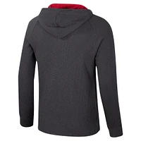 T-shirt à capuche manches longues Henley Dujour Ralgan pour homme Colosseum Charcoal Iowa State Cyclones