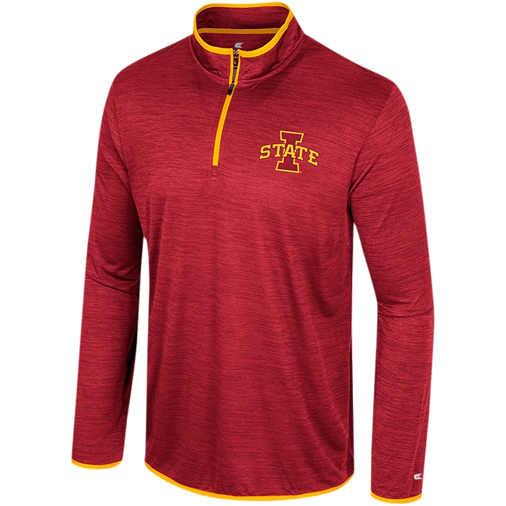 Men's Colosseum Crimson Iowa State Cyclones Wright Quarter-Zip Windshirt