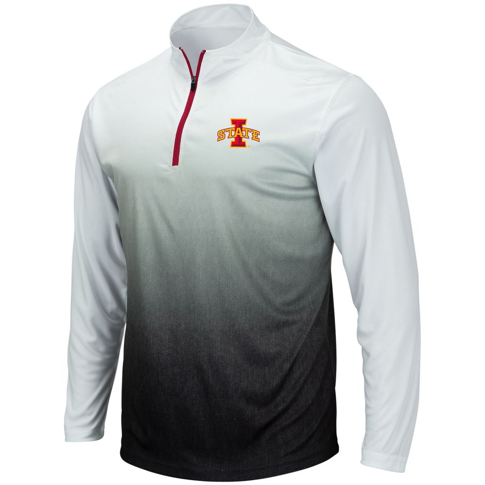 Men's Colosseum Gray Iowa State Cyclones Magic Team Logo Quarter-Zip Jacket