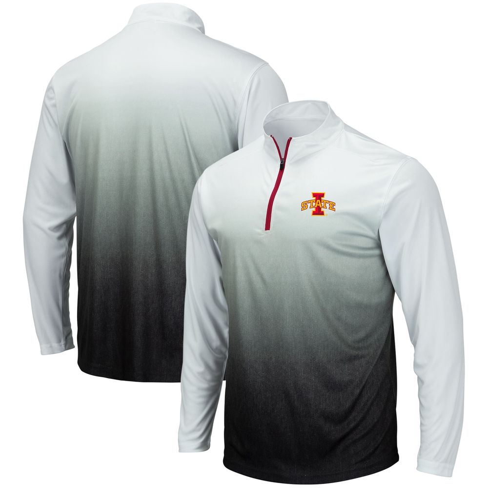 Men's Colosseum Gray Iowa State Cyclones Magic Team Logo Quarter-Zip Jacket