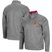 Men's Colosseum Heathered Charcoal Iowa State Cyclones Roman Pullover Jacket