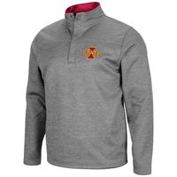 Men's Colosseum Heathered Charcoal Iowa State Cyclones Roman Pullover Jacket