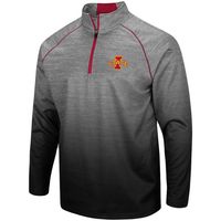 Men's Colosseum Heathered Gray Iowa State Cyclones Sitwell Sublimated Quarter-Zip Pullover Jacket