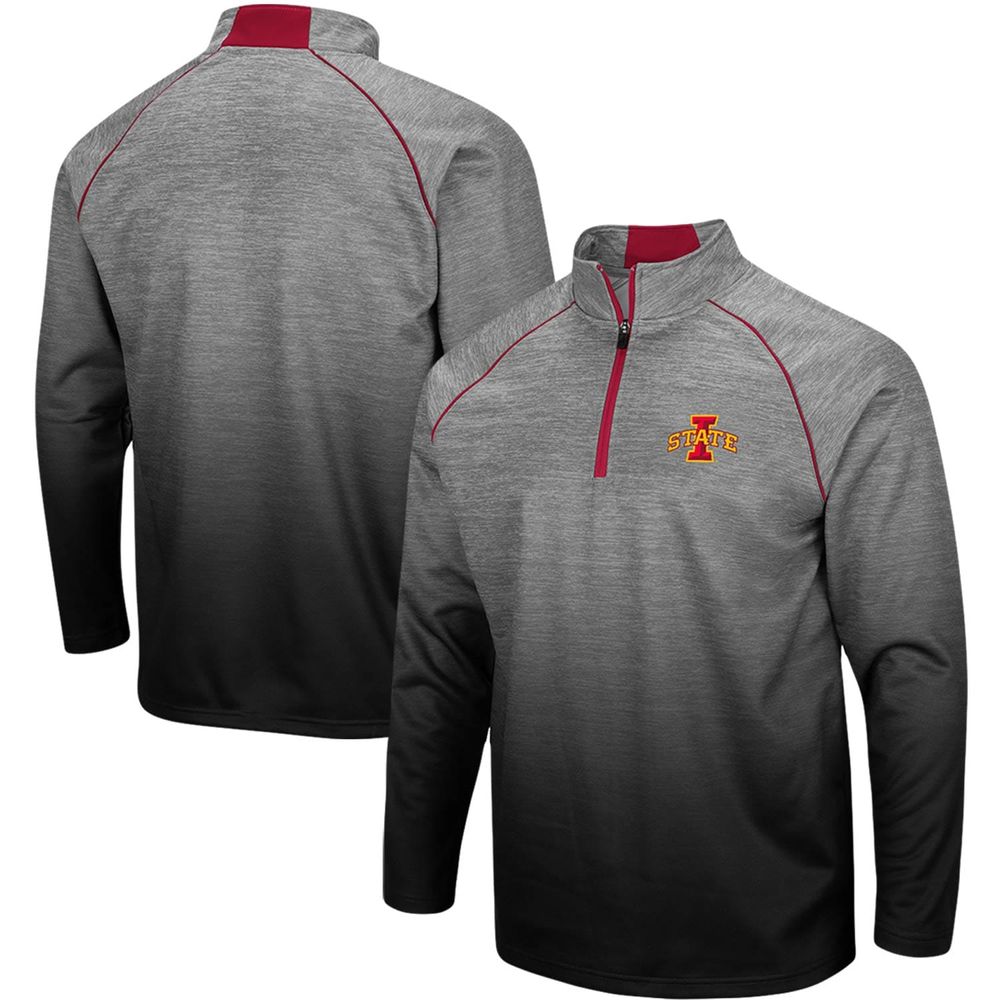 Men's Colosseum Heathered Gray Iowa State Cyclones Sitwell Sublimated Quarter-Zip Pullover Jacket