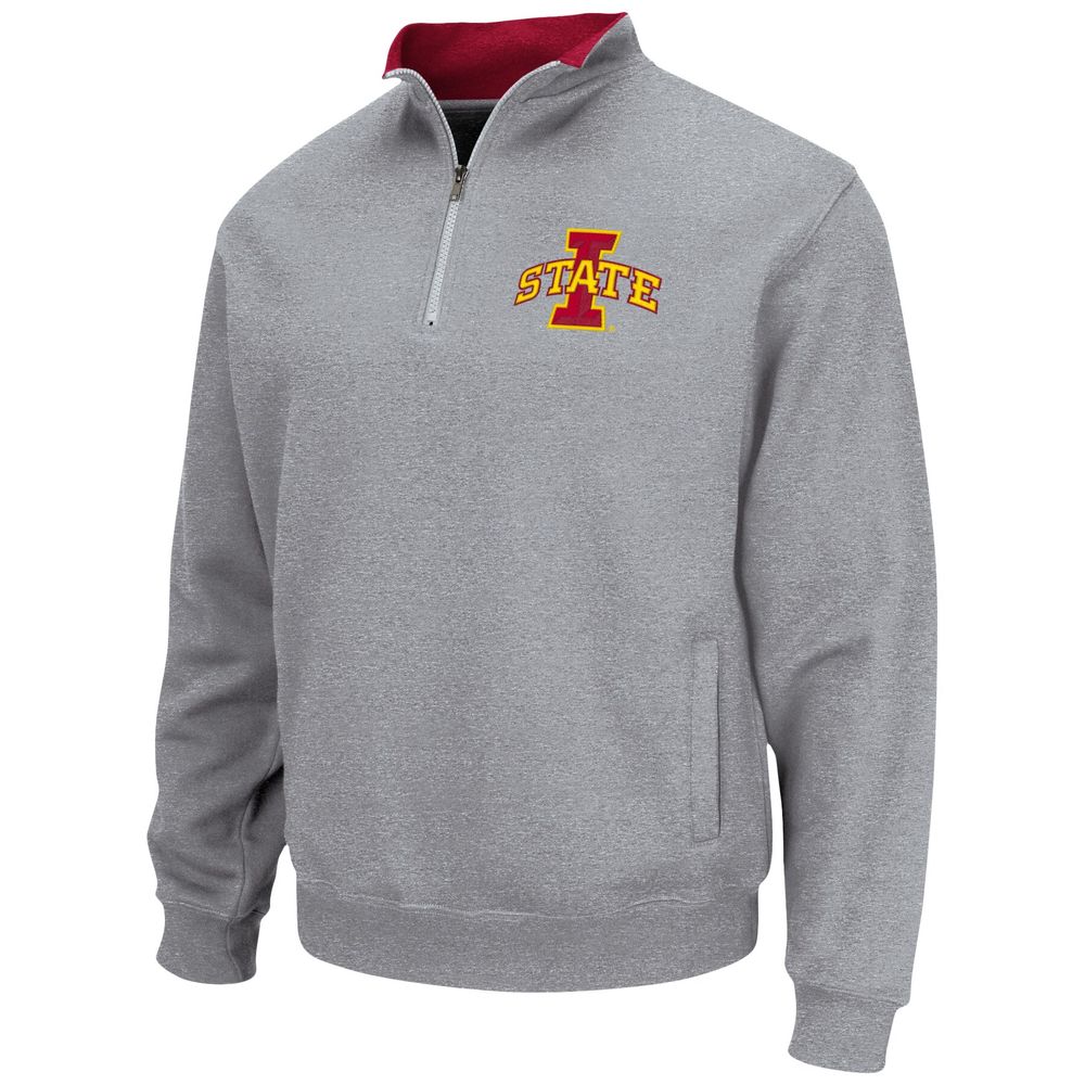 Men's Colosseum Heathered Gray Iowa State Cyclones Tortugas Team Logo Quarter-Zip Jacket