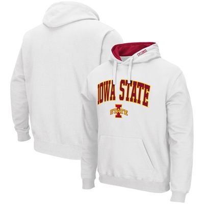 Men's Colosseum White Iowa State Cyclones Arch & Logo 3.0 Pullover Hoodie