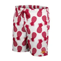 Men's Colosseum White Iowa State Cyclones Pineapples Swim Shorts