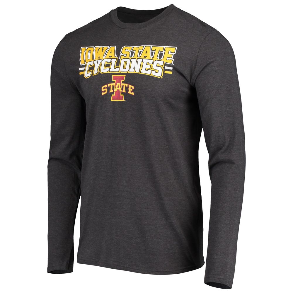 Men's Concepts Sport Cardinal/Heathered Charcoal Iowa State Cyclones Meter Long Sleeve T-Shirt & Pants Sleep Set