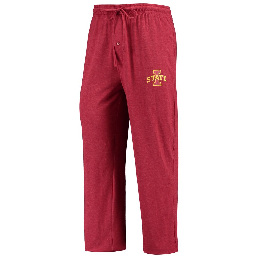 Men's Concepts Sport Cardinal/Heathered Charcoal Iowa State Cyclones Meter Long Sleeve T-Shirt & Pants Sleep Set