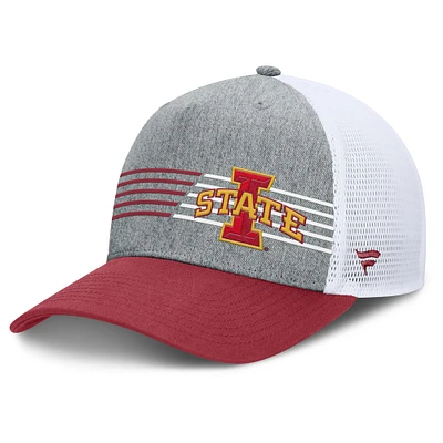 Casquette ajustable Fanatics Heather Grey/Cardinal Iowa State Cyclones pour hommes
