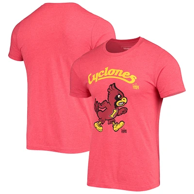 T-shirt à logo vintage de l'équipe Homefield Heathered Cardinal Iowa State Cyclones pour hommes