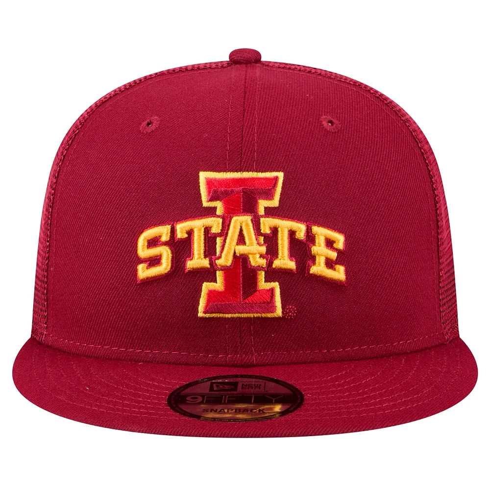 Casquette Snapback 9FIFTY Trucker Cardinal Iowa State Cyclones de New Era pour homme