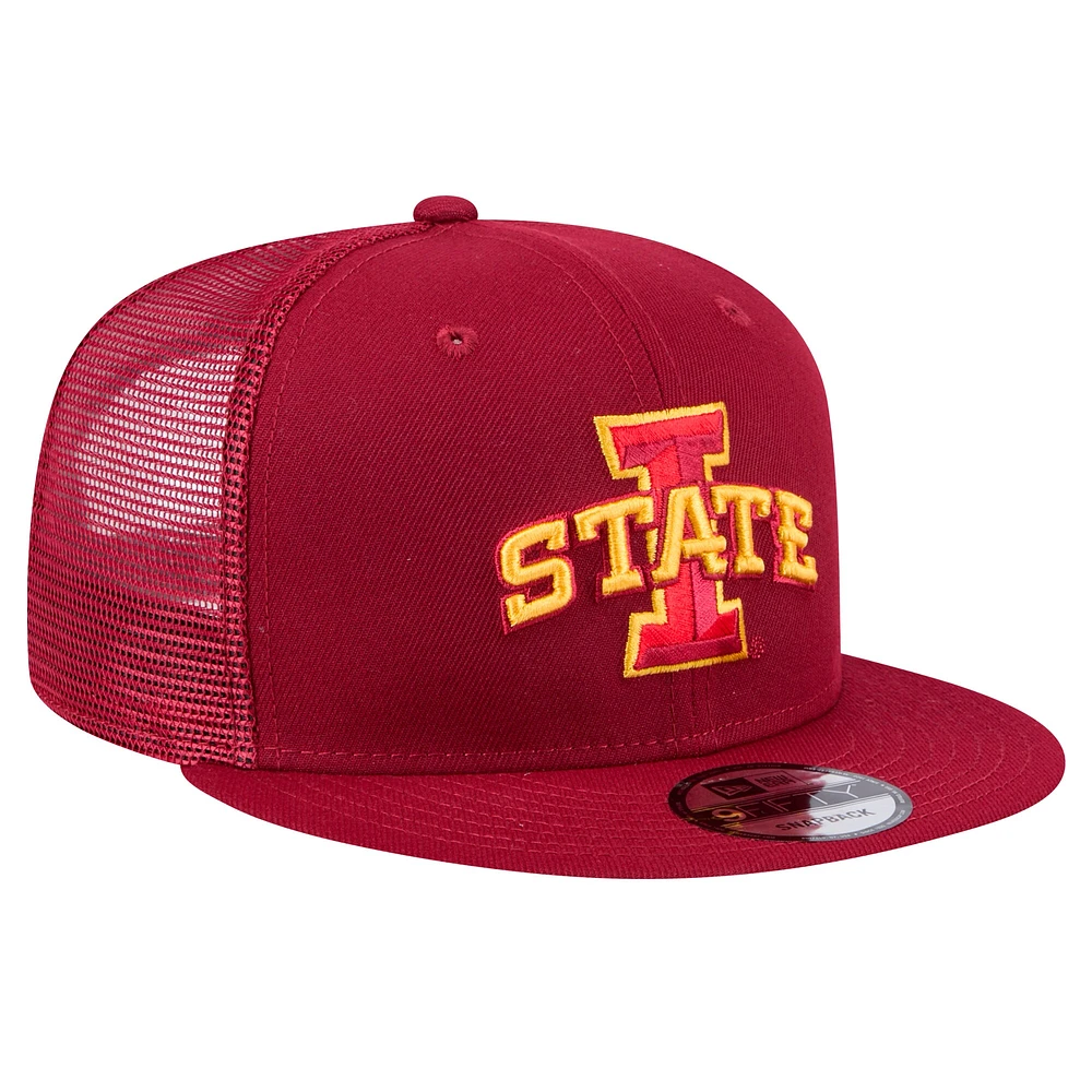 Casquette Snapback 9FIFTY Trucker Cardinal Iowa State Cyclones de New Era pour homme