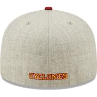 Casquette ajustée New Era Heather Grey/Cardinal Iowa State Cyclones Patch 59FIFTY pour homme