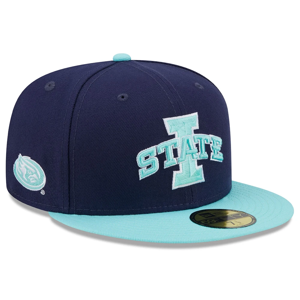 Men's New Era Navy/Light Blue Iowa State Cyclones 59FIFTY Fitted Hat