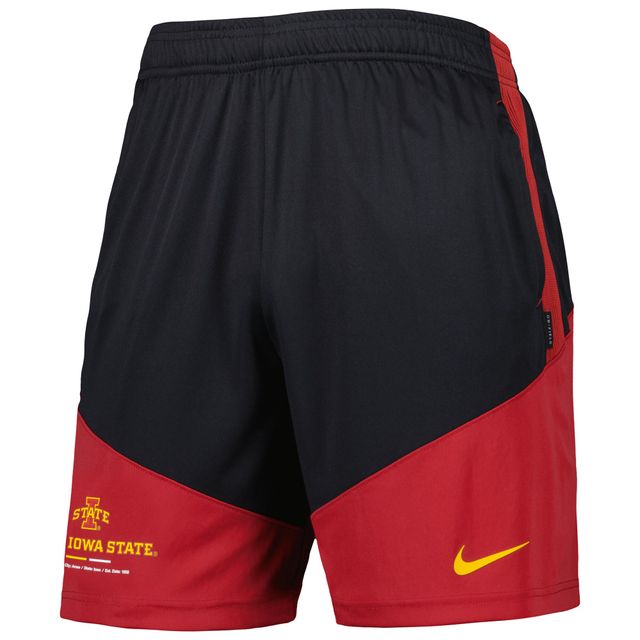 Short Nike Performance Player pour Homme Noir/Cardinal Iowa State Cyclones