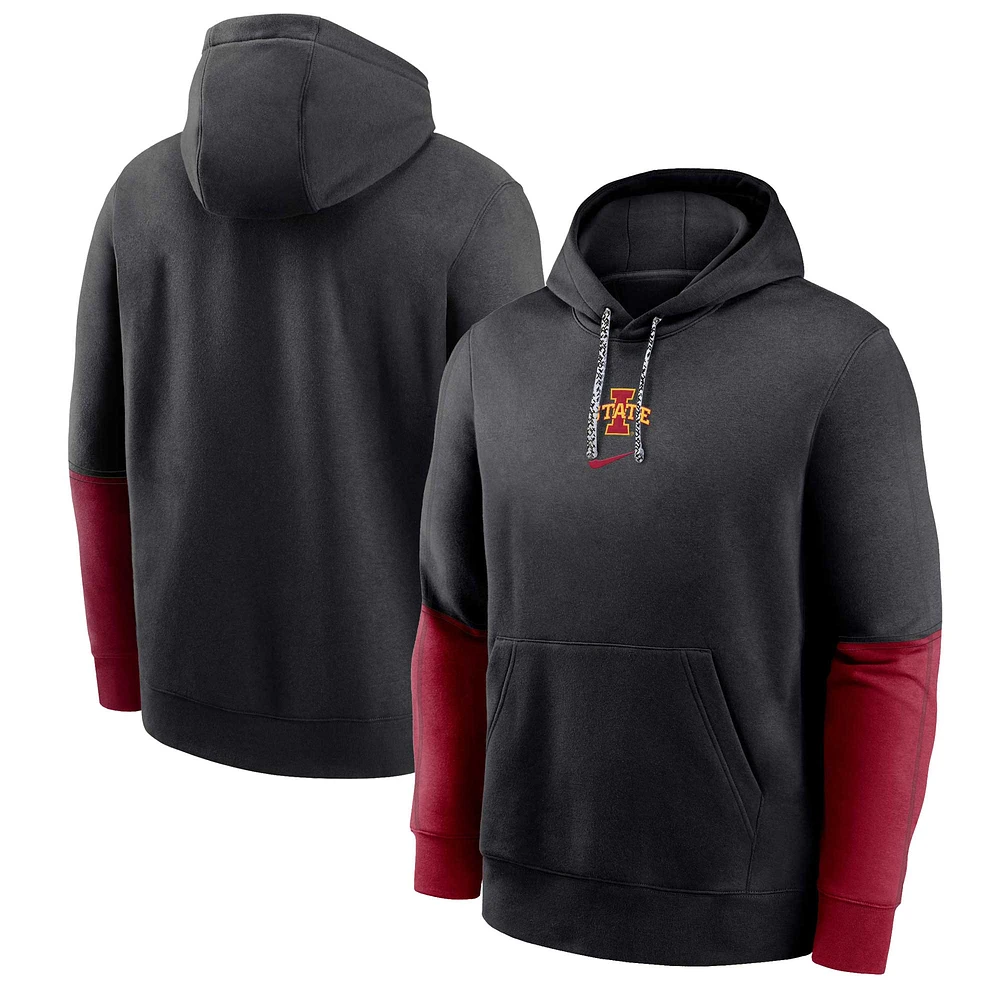 Sweat à capuche en polaire Nike Iowa State Cyclones 2024 Sideline Club pour homme, noir