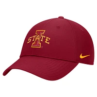 Casquette réglable Nike Cardinal Iowa State Cyclones 2024 Sideline Club pour homme